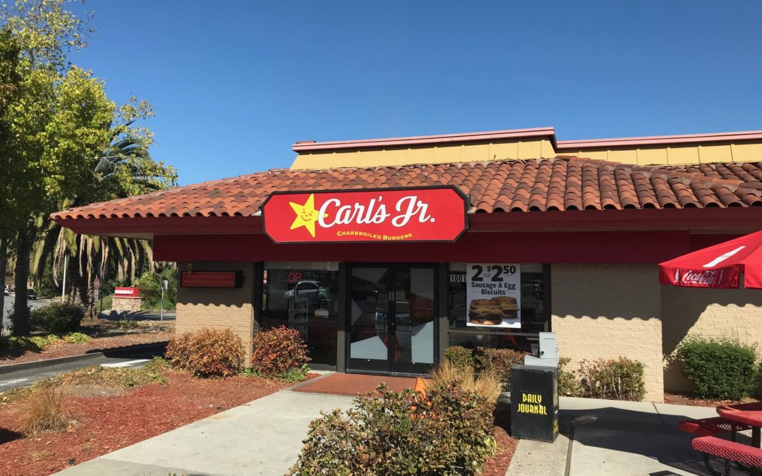 Redwood City, CA – Fast Food Retailer, Carl’s Jr., Gets New Anti-Graffiti Laminated Sign Face