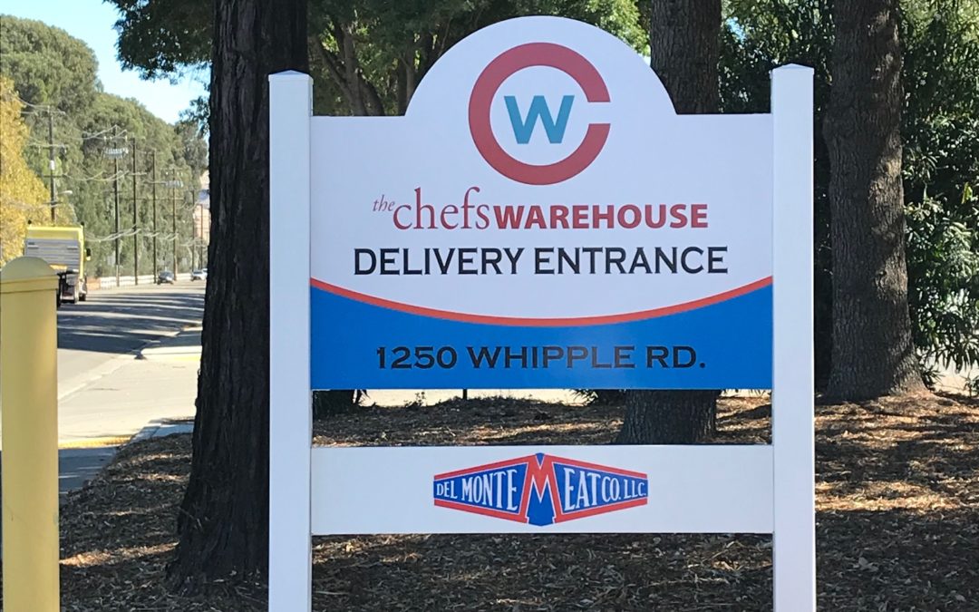 Union City, CA – Chef’s Warehouse Post & Panel Signs Now Complete; Restaurant Food Distribution