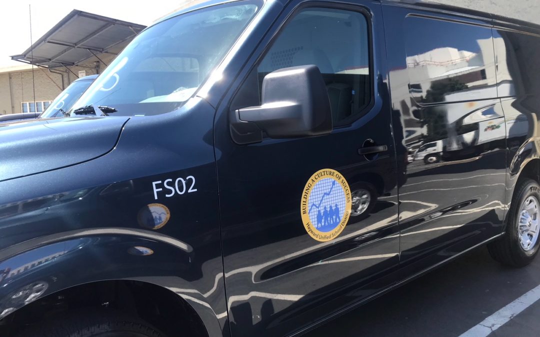 Hayward, CA – Fleet Graphics for Hayward Unified School District Are Underway