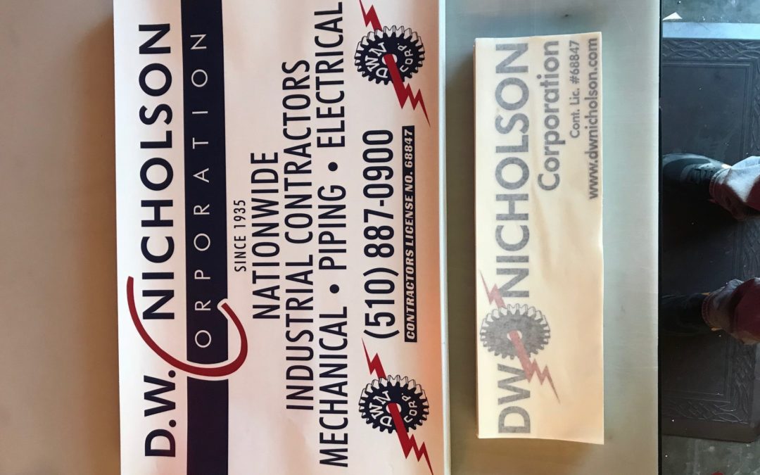 Hayward, CA – D.W. Nicholson Uses SignWorks to Recreate Its Logo and Make Several New Decals