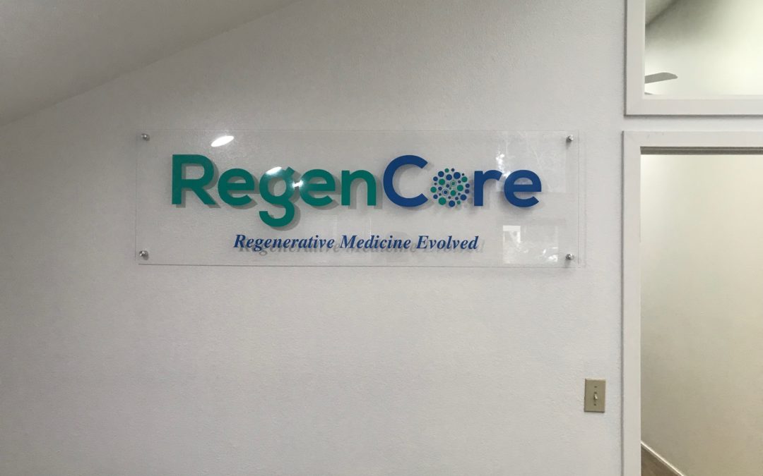 Palo Alto, CA – New Acrylic Lobby Sign for RegenCore