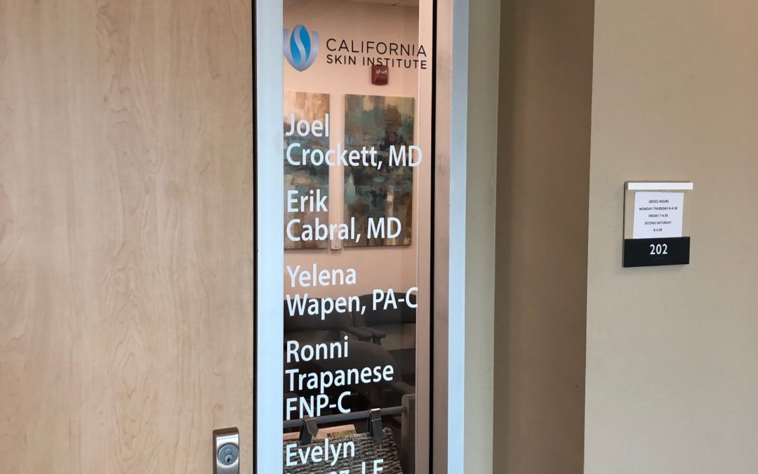 Hayward, CA – Updated Window Lettering for California Skin Institute