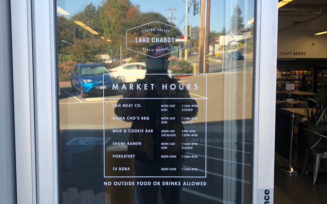 Castro Valley, CA – Lake Chabot Public Market Gets Updated Cut Vinyl Signage