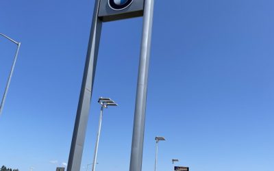 Fairfield, CA – Making Great Progress on BMW Automotive Illuminated Cabinet Signs!