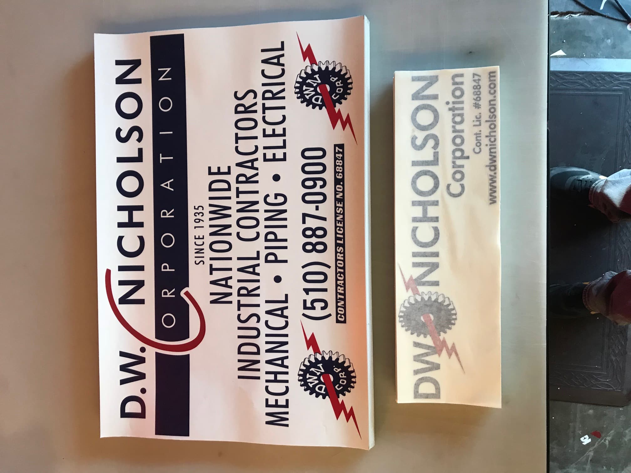 Hayward, CA Repeat Client D.W. Nicholson Orders Enlarged Larger Dye