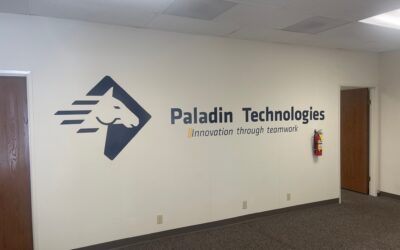 Hayward, CA – Paladin Technologies Brands Its New Location with Interior and Exterior Logo Signage