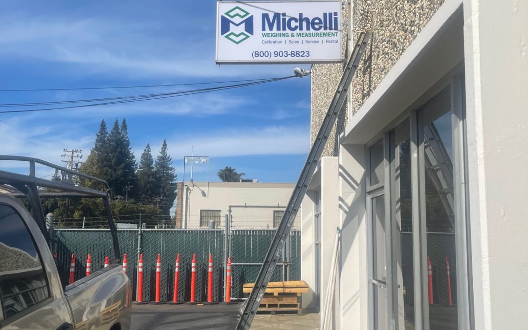 Hayward, CA – Michelli Weighing & Measurement Updates Cabinet Sign with Branding & New LED Lighting