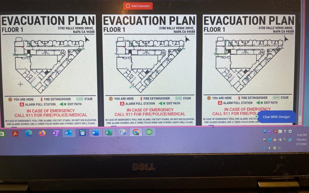 Napa, CA – SignWorks and Gunkel Architecture: Collaborative Excellence in Evacuation Maps for Heritage House and Valle Verde, Napa.